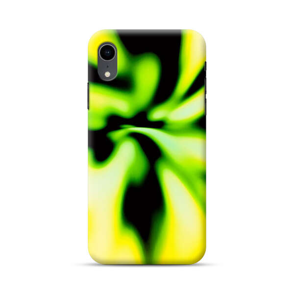 Vibrant Abstract Green and Yellow Swirl iPhone XR Hard Case