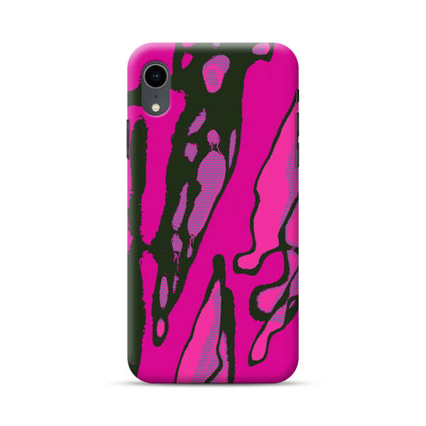 Vibrant Abstract Magenta Black Pattern iPhone XR Hard Case