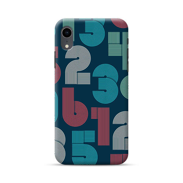 Vibrant Seamless Pattern of Colorful Stylized Numbers iPhone XR Hard Case