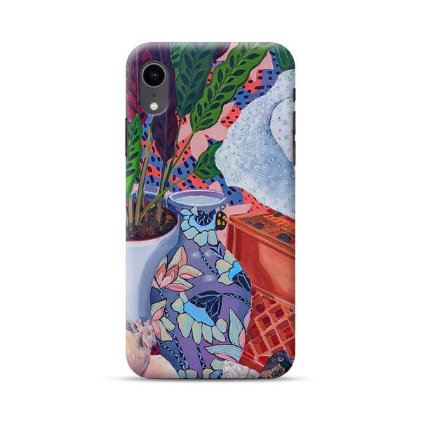 Vibrant Still Life with Plants and Vase iPhone XR Hard Case