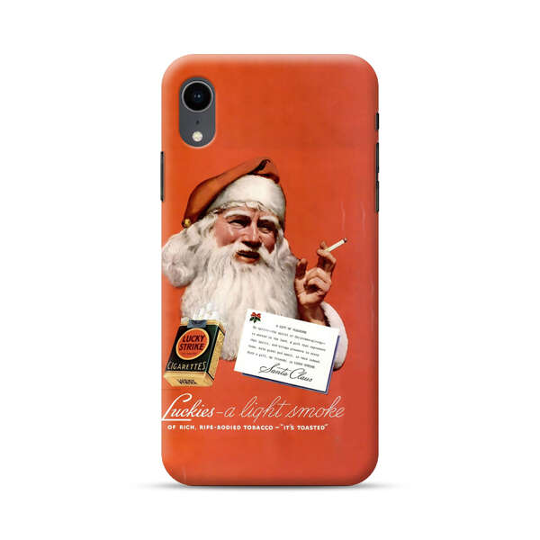 Vintage Santa Claus Smoking Lucky Strike Cigarettes Advertisement iPhone XR Hard Case