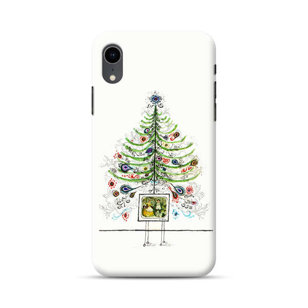 Whimsical Christmas Tree Artistic Design iPhone XR Hard Case