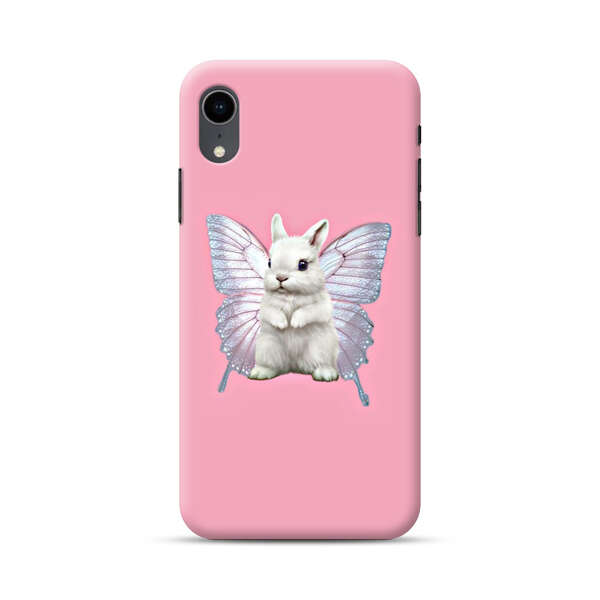 White Bunny with Butterfly Wings iPhone XR Hard Case