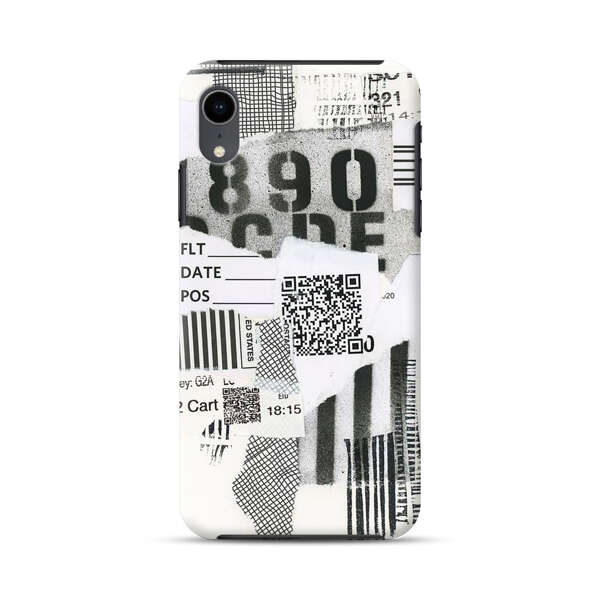 Abstract Collage Torn Paper Barcodes iPhone XR Impact Case