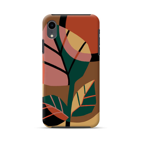 Abstract Geometric Leaves Design iPhone XR Impact Case