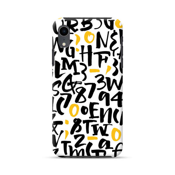 Abstract Typography Letter Number Pattern iPhone XR Impact Case