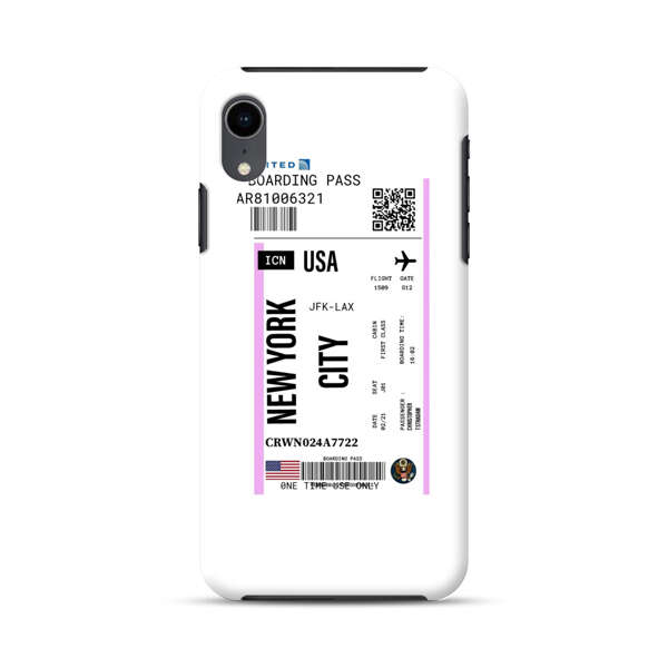 Boarding Pass New York City Flight Ticket iPhone XR Impact Case