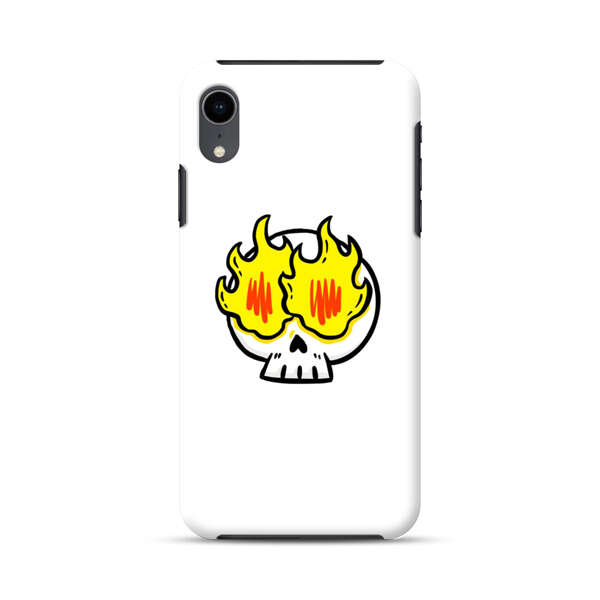 Cartoon Skull with Flames iPhone XR Impact Case