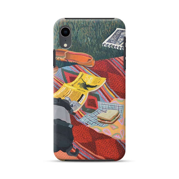 Charming Picnic Scene with Blanket and Food iPhone XR Impact Case