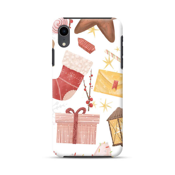 Christmas Festive Pattern with Gingerbread and Gifts iPhone XR Impact Case