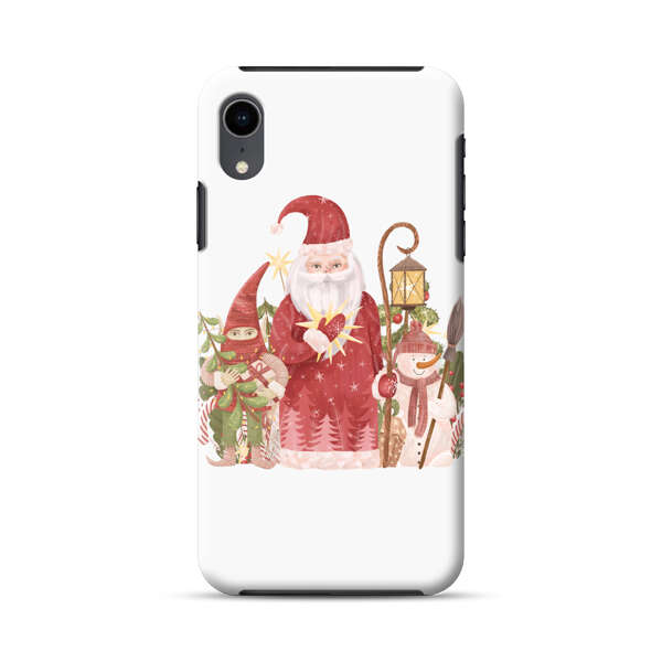 Christmas Santa Elf Snowman Festive Illustration iPhone XR Impact Case