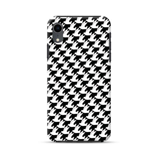 Classic Black and White Houndstooth Pattern iPhone XR Impact Case