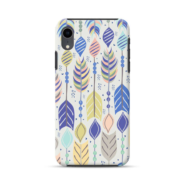 Colorful Feathers Pattern Pastel iPhone XR Impact Case