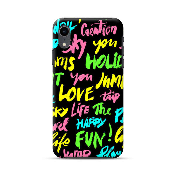 Colorful Positive Motivational Words Pattern iPhone XR Impact Case