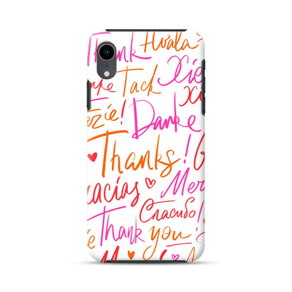 Colorful Thank You Multilingual Pattern iPhone XR Impact Case