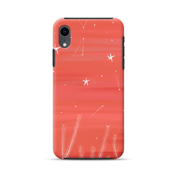 Coral Night Sky with Stars and Plants iPhone XR Impact Case