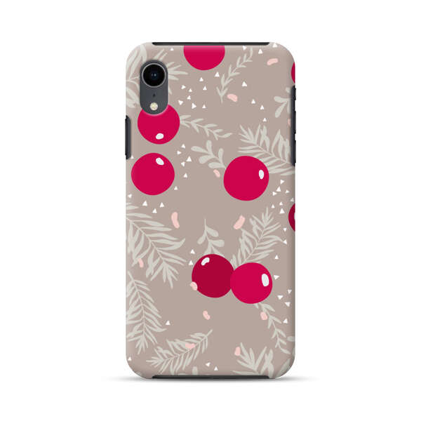 Cranberries and pine branches holiday pattern iPhone XR Impact Case