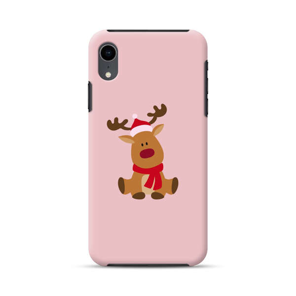 Cute Reindeer with Santa Hat and Red Scarf iPhone XR Impact Case