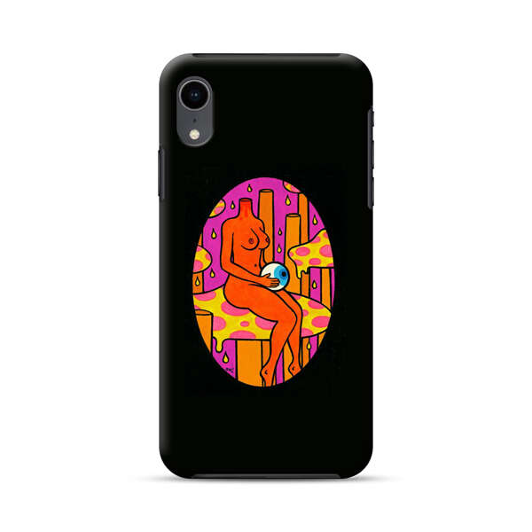 Faceless Nude Figure Holding Sphere Abstract Art iPhone XR Impact Case