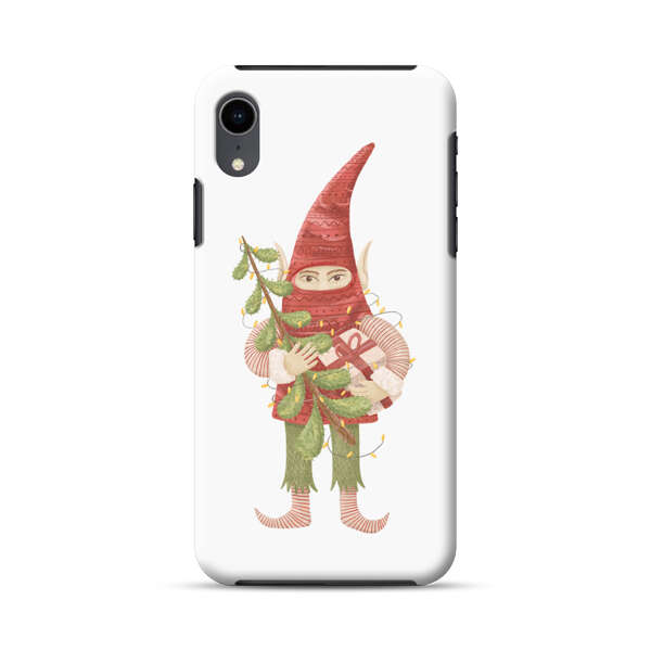 Holiday Gnome with Mistletoe and Gift iPhone XR Impact Case