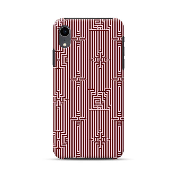 Intricate Geometric Striped Pattern iPhone XR Impact Case