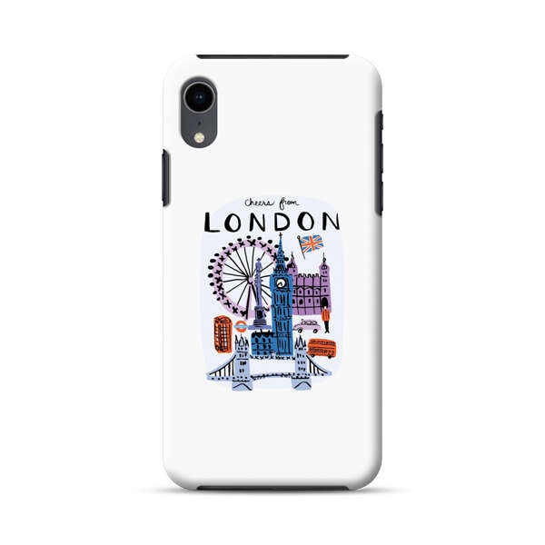 London Iconic Landmarks Illustration iPhone XR Impact Case