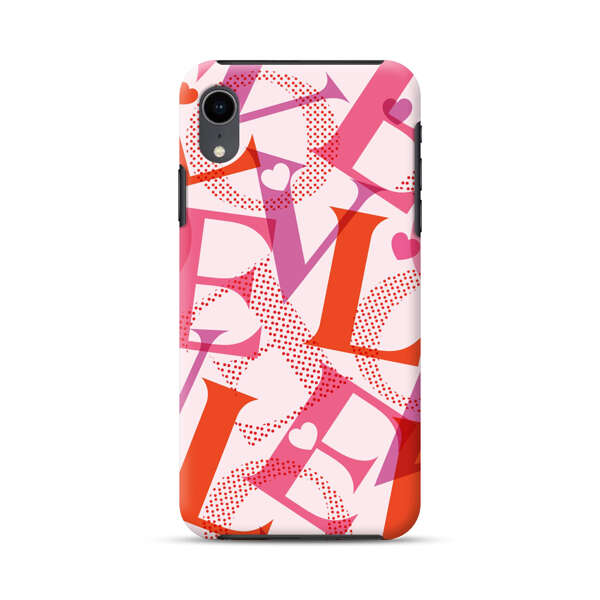 Love Colorful Letters Pattern iPhone XR Impact Case