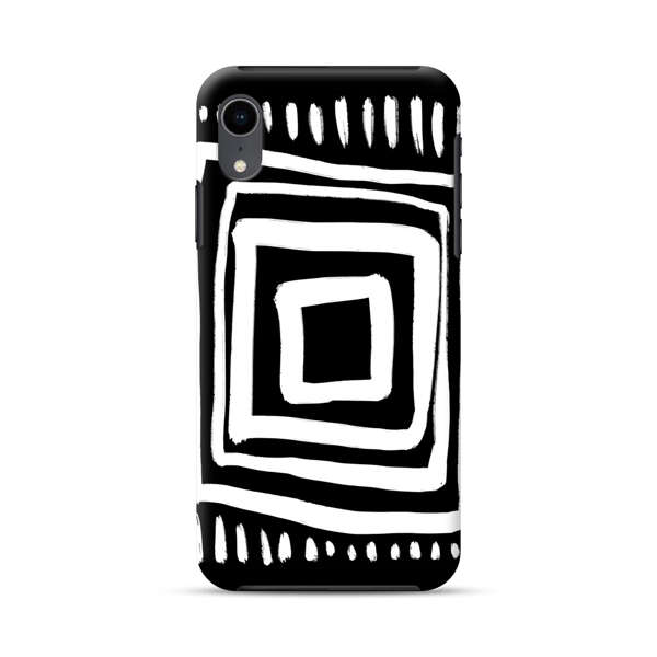 Minimalist Geometric Black and White Design iPhone XR Impact Case