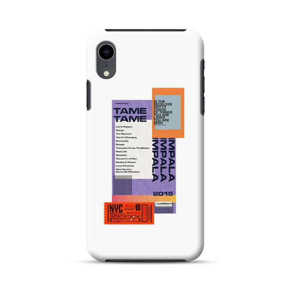 Modern Graphic Collage with Typography and Ticket Elements iPhone XR Impact Case