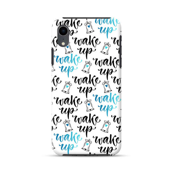 Motivational wake up call lettering pattern iPhone XR Impact Case