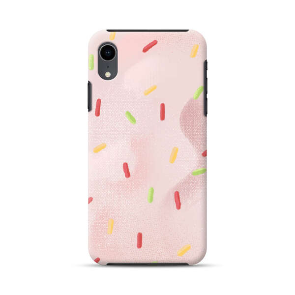 Pastel Pink Sprinkles Pattern iPhone XR Impact Case