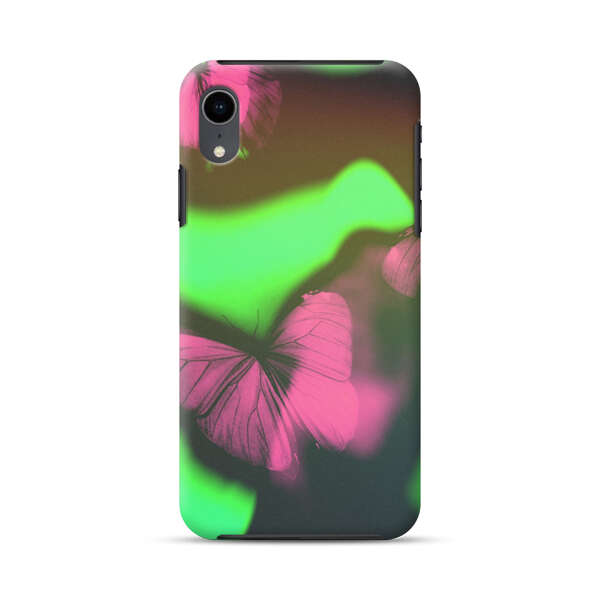 Pink Butterflies Green Background iPhone XR Impact Case