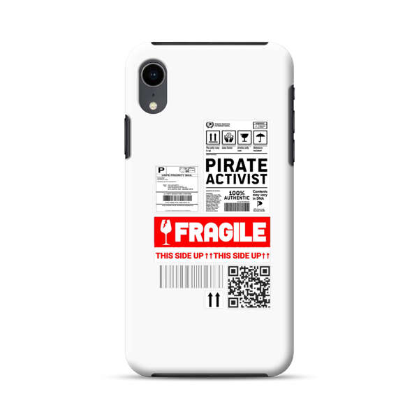 Pirate Activist Fragile Shipping Label iPhone XR Impact Case