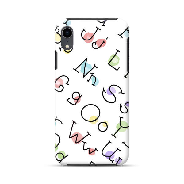 Playful Alphabet Pattern with Colorful Letters iPhone XR Impact Case