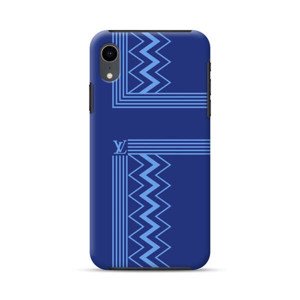 Stylish Geometric Zigzag Pattern in Blue iPhone XR Impact Case