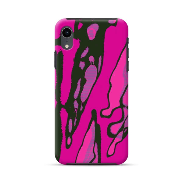 Vibrant Abstract Magenta Black Pattern iPhone XR Impact Case