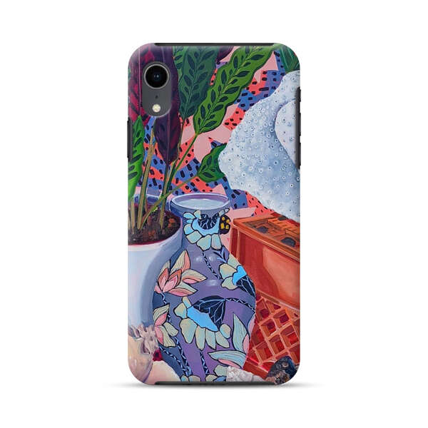 Vibrant Still Life with Plants and Vase iPhone XR Impact Case