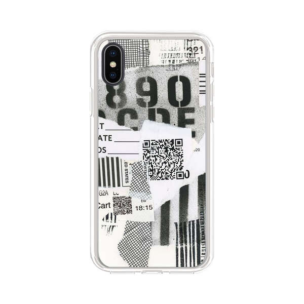 Abstract Collage Torn Paper Barcodes iPhone XS Max Case