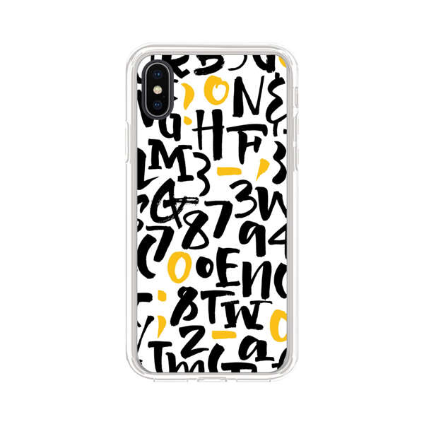 Abstract Typography Letter Number Pattern iPhone XS Max Case