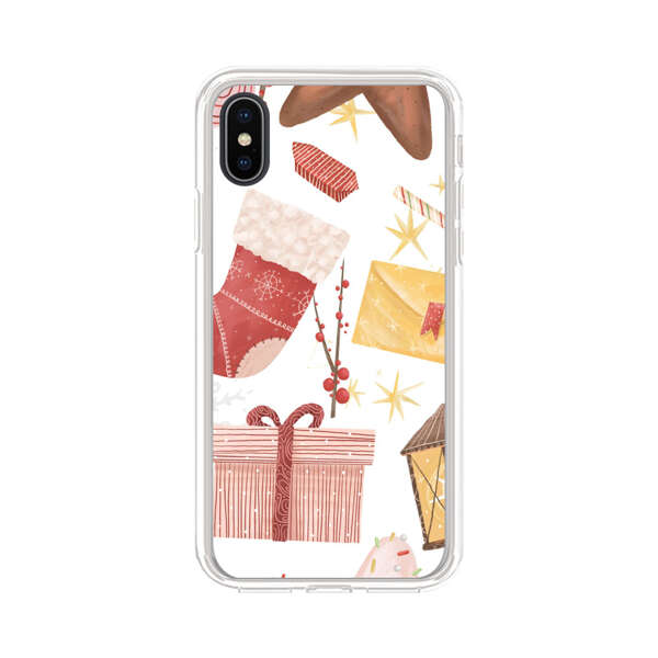 Christmas Festive Pattern with Gingerbread and Gifts iPhone XS Max Case