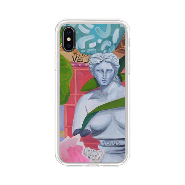Classical Venus Bust with Green Leaves and Vibrant Vases iPhone XS Max Case