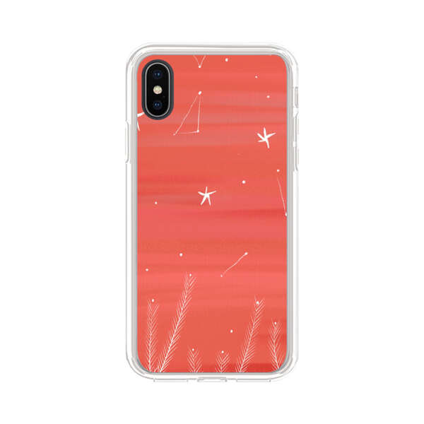 Coral Night Sky with Stars and Plants iPhone XS Max Case