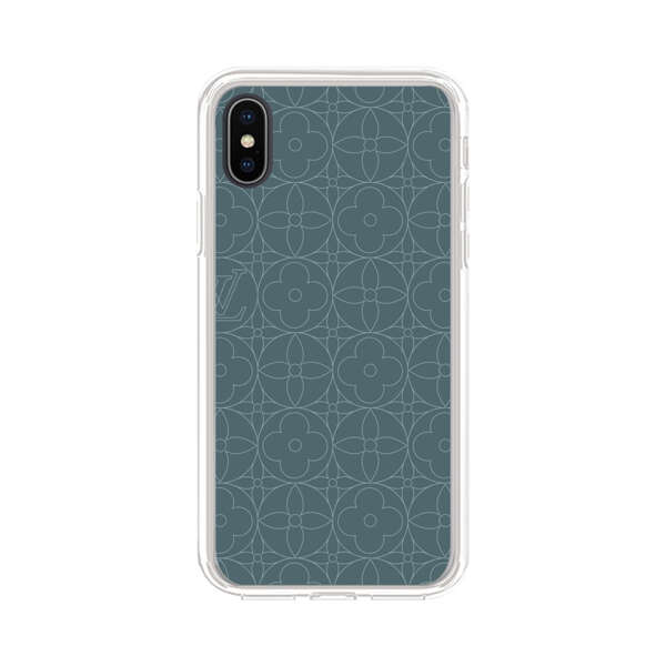Elegant Blue Geometric Floral Pattern iPhone XS Max Case