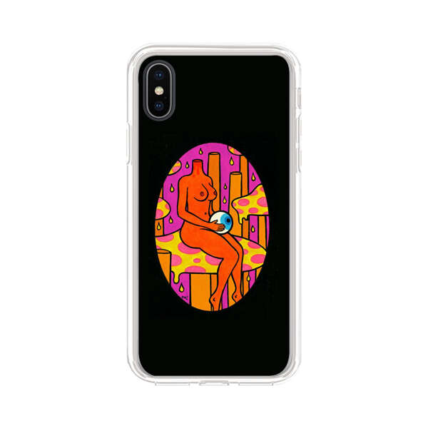 Faceless Nude Figure Holding Sphere Abstract Art iPhone XS Max Case
