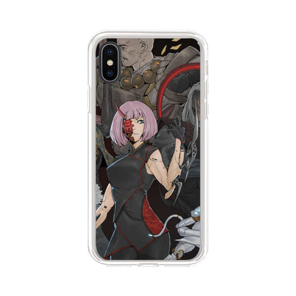 Futuristic Cyberpunk Warriors and Robotic Cat in Dynamic Pose iPhone XS Max Case