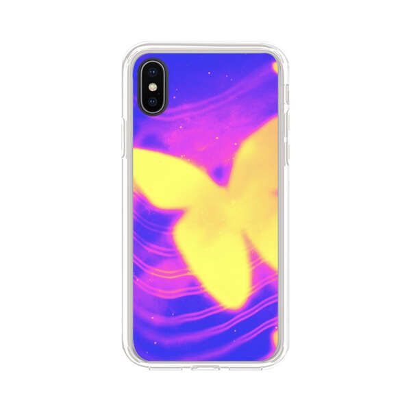 Glowing Purple and Yellow Butterflies iPhone XS Max Case