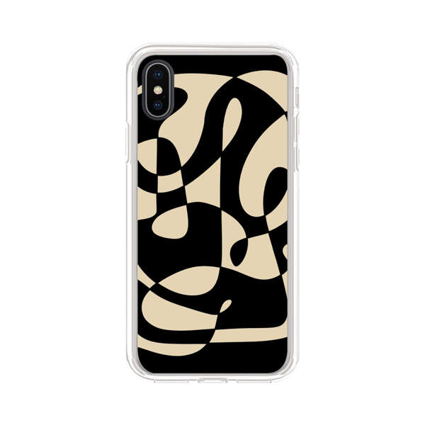 Modern Abstract Beige and Black Geometry iPhone XS Max Case