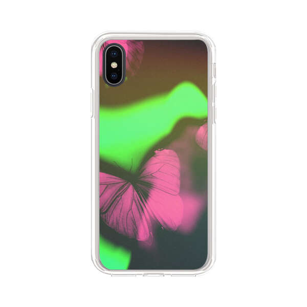Pink Butterflies Green Background iPhone XS Max Case