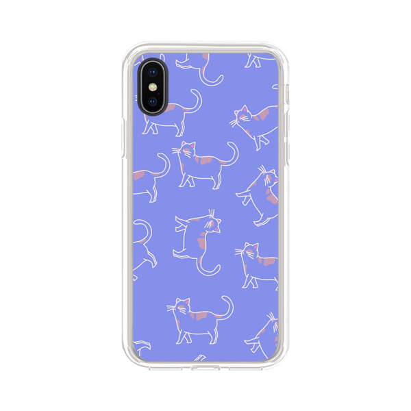 Playful Cartoon Cats on Purple Background iPhone XS Max Case