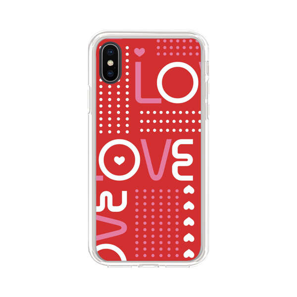 Red Love Typography Pattern iPhone XS Max Case